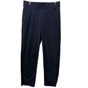 Athleta Brooklyn Midrise‎ Angle Pant Navy Blue Elastic Waist Women's Size 8